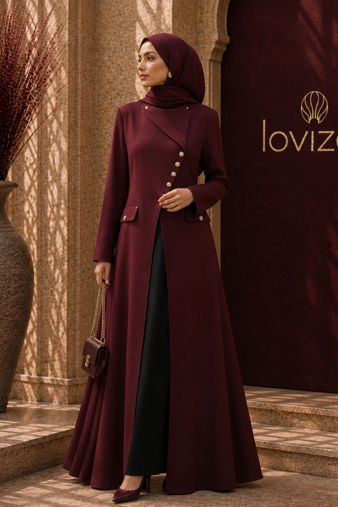 Bordeaux Élan Tailored Abaya