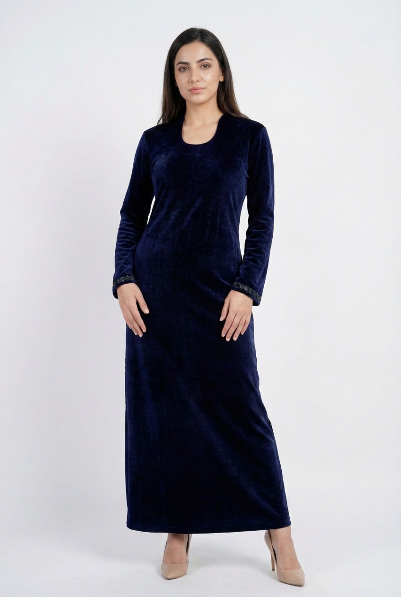 Jellabiya - Sprightly velvet with elegant and modern navy blue