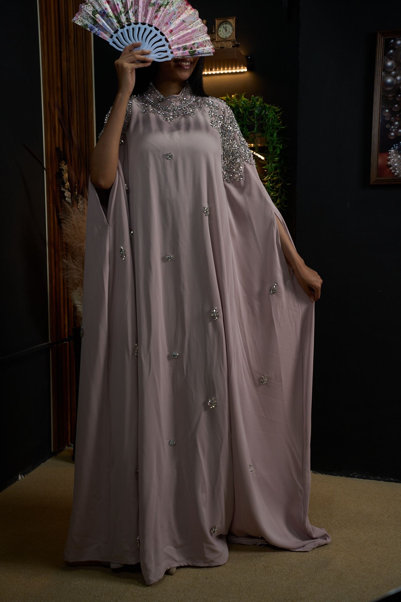 Celeste Crystal Cape Abaya