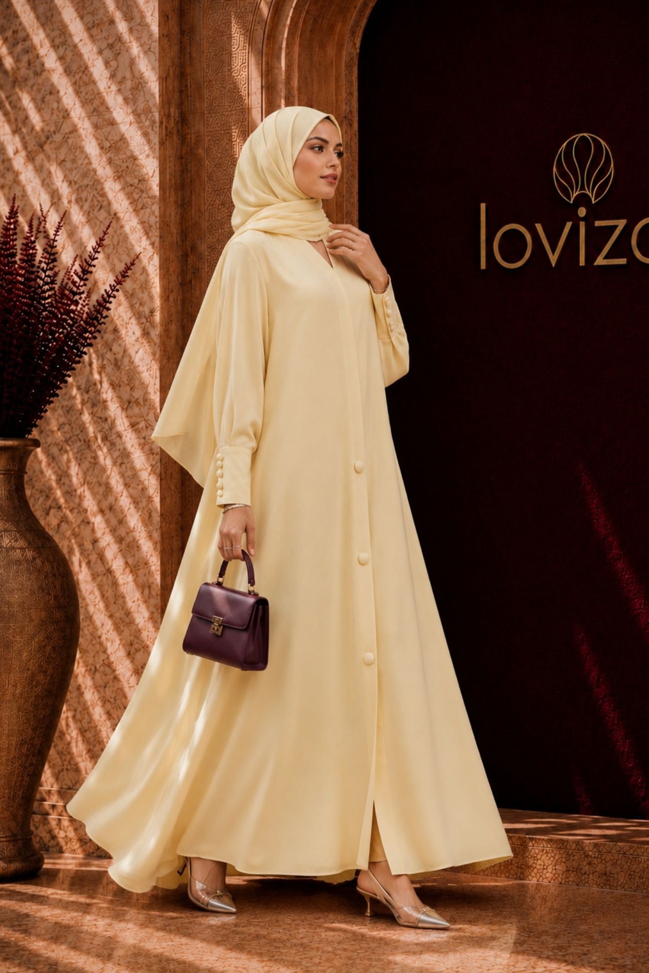 Buttercream Cascade Abaya