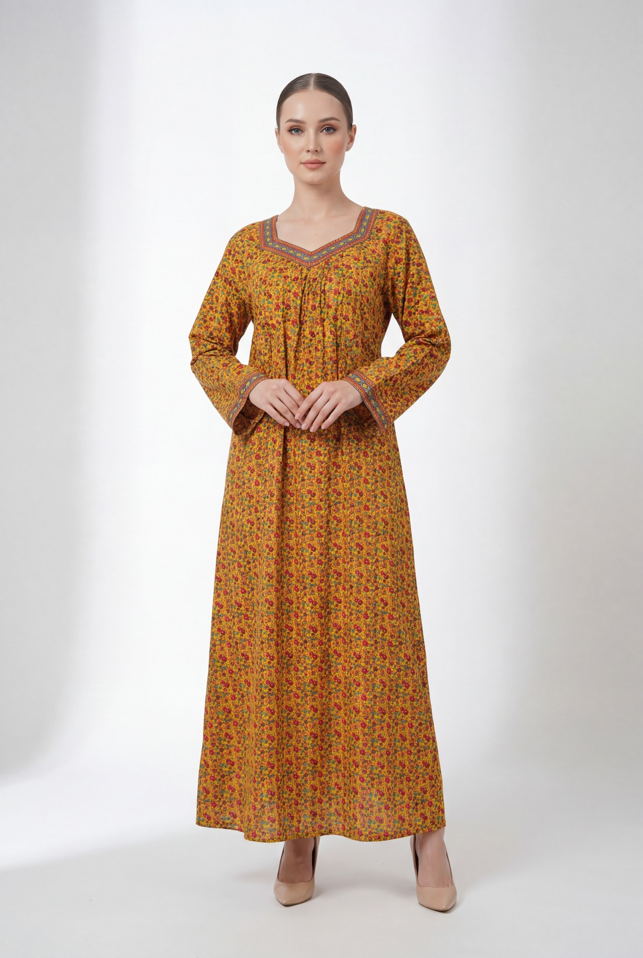 Embroidered Khous Cotton Jalabiya