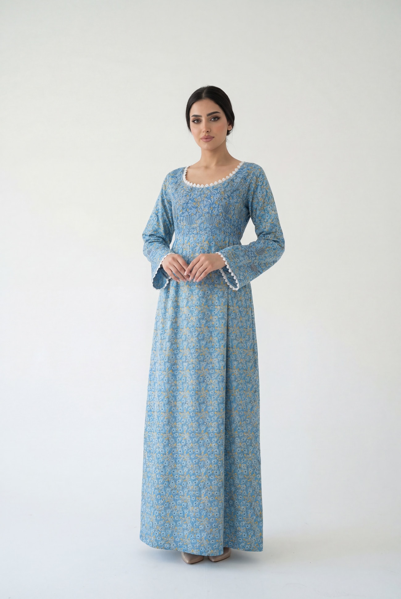 Dentelle Embroidered Cotton Jalabiya