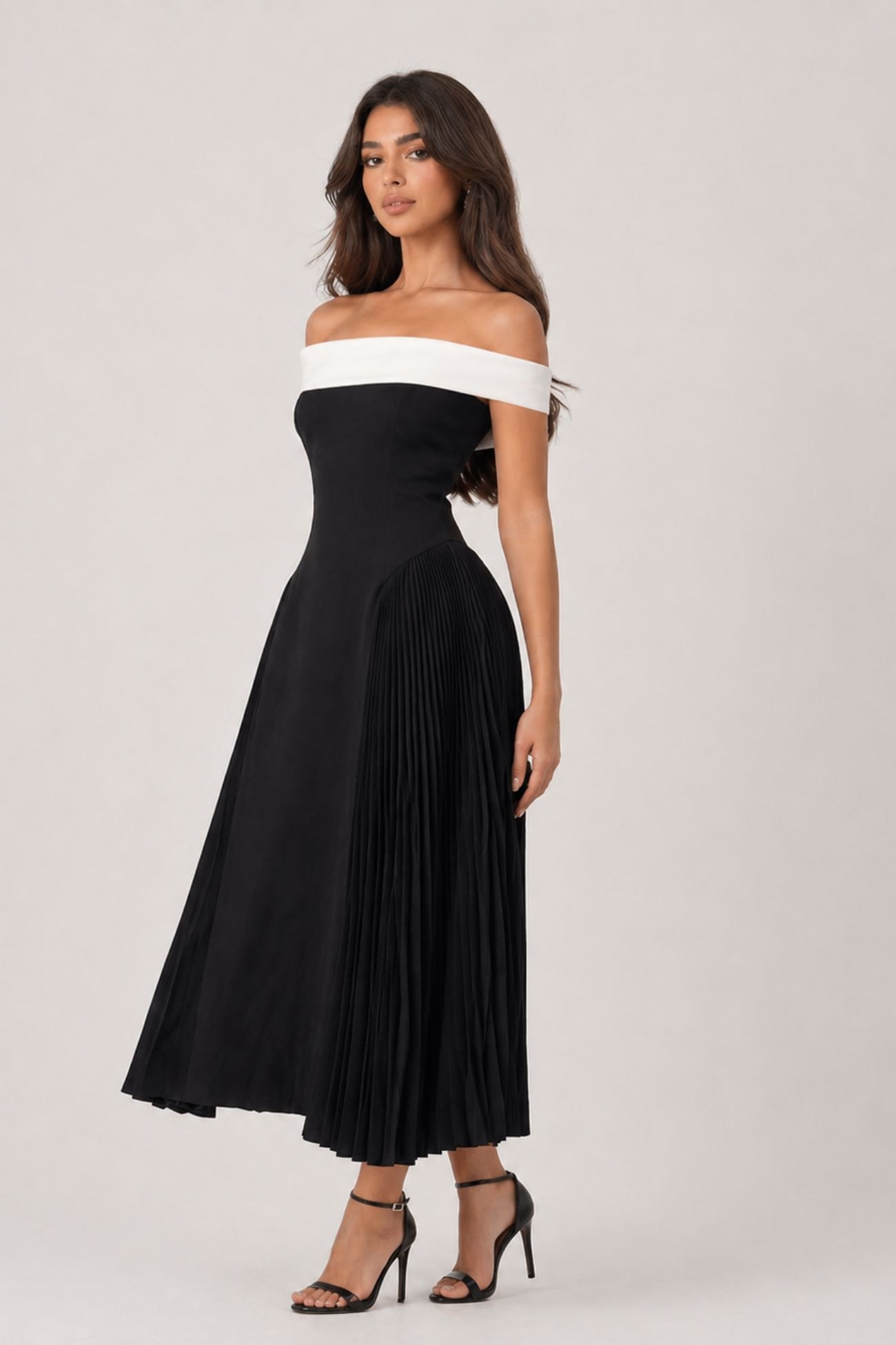 LAAM black and white off shoulder dress