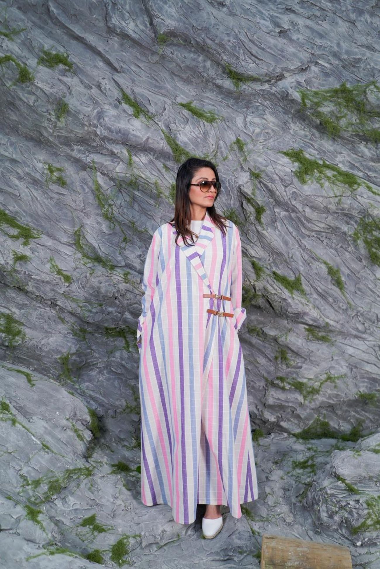 Pastel Strip Elegance coat