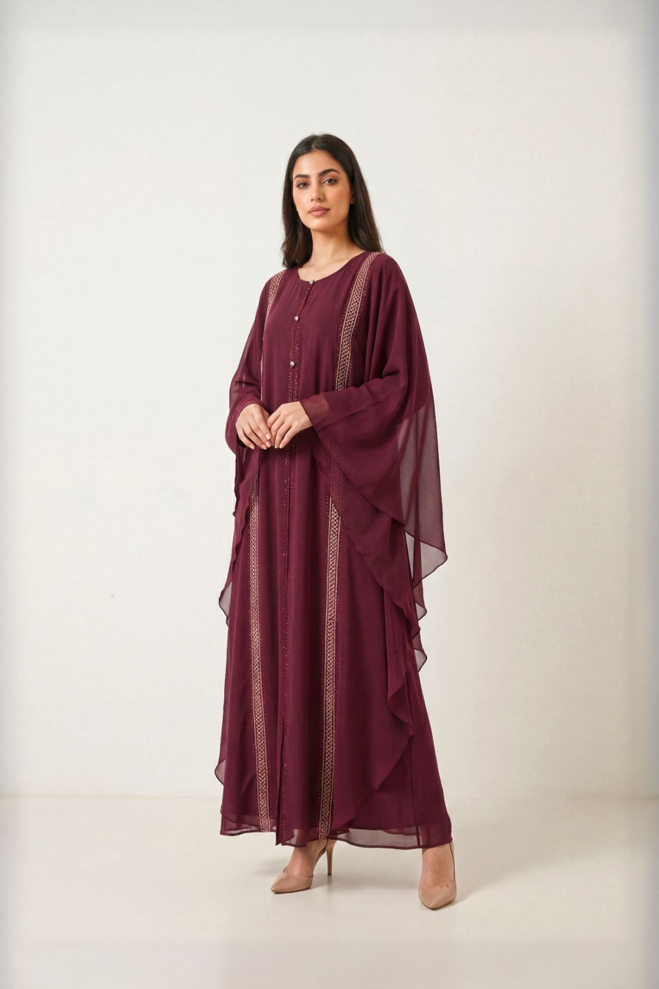 Noor Farasha lace work abaya