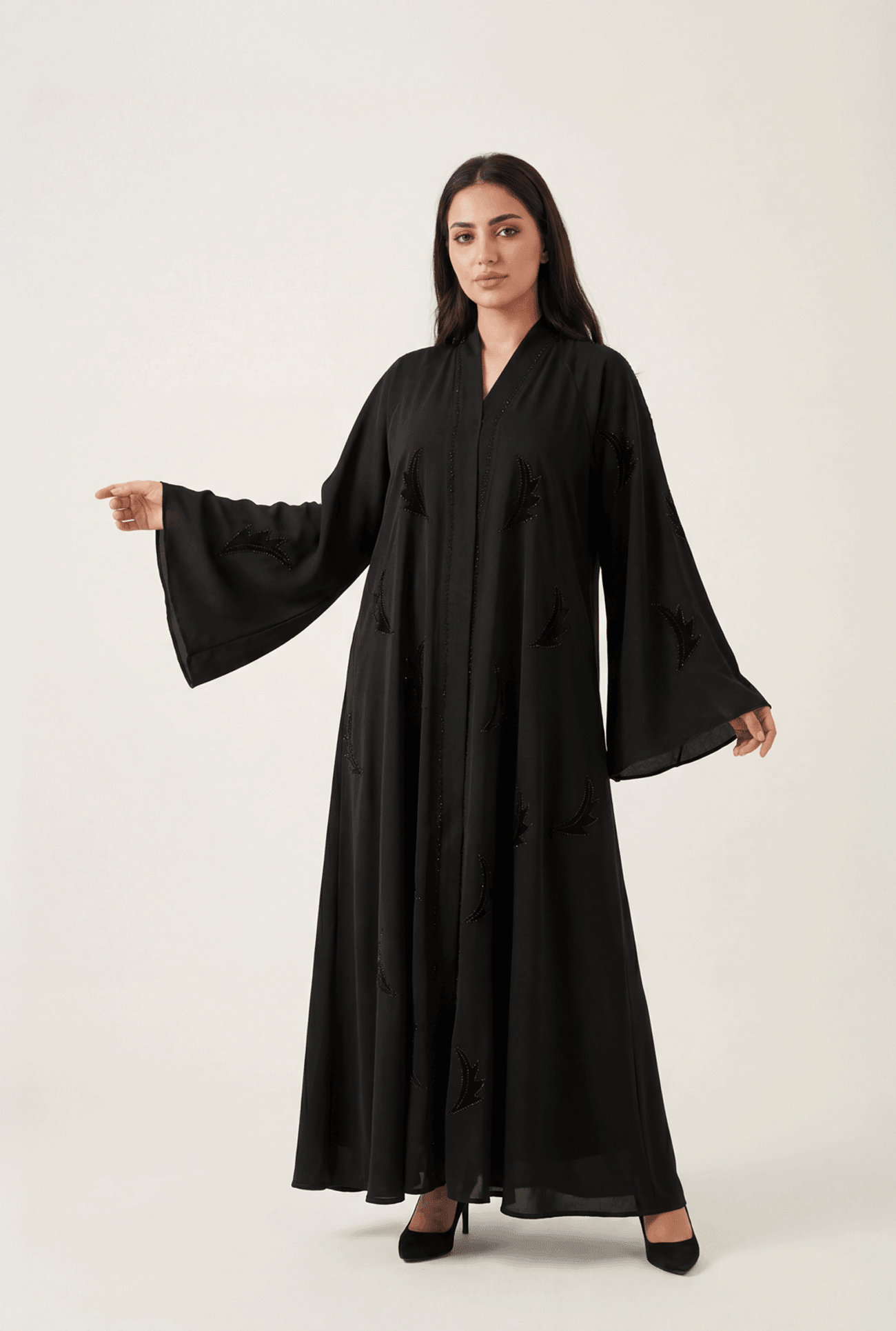 Noor Umbrella velvet leaf abaya