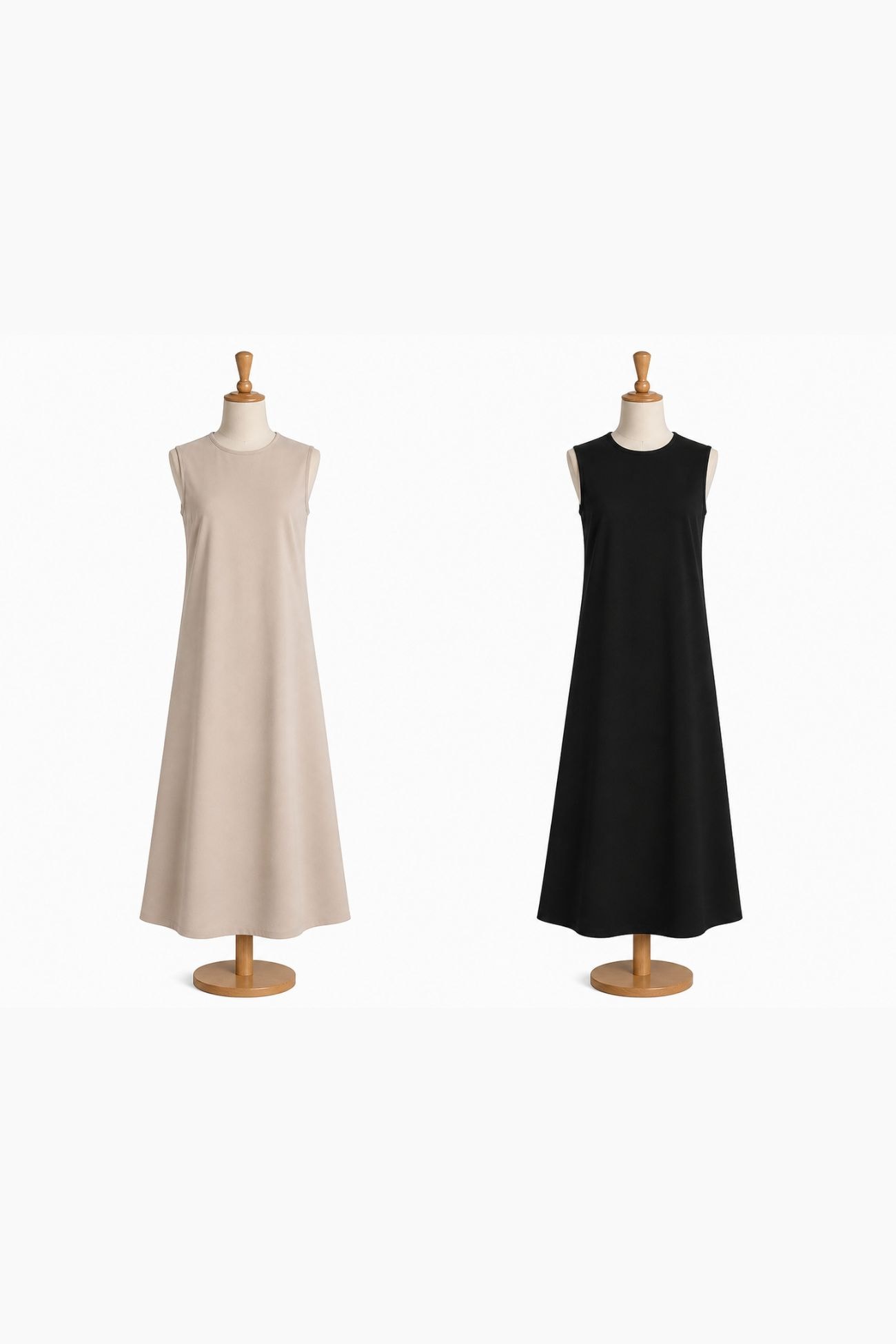 Classic Black+ Beige Combo Abaya Slip - Set of 2