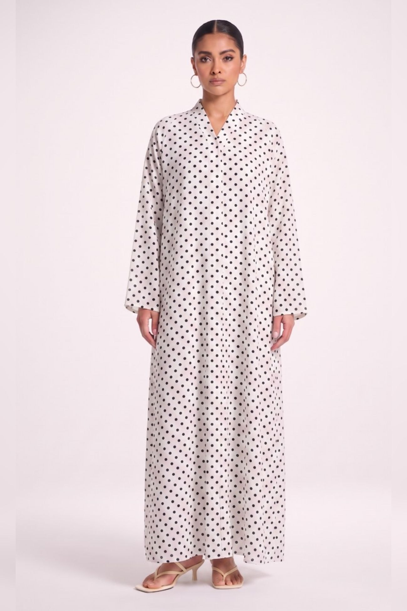 Monochrome Polka Abaya