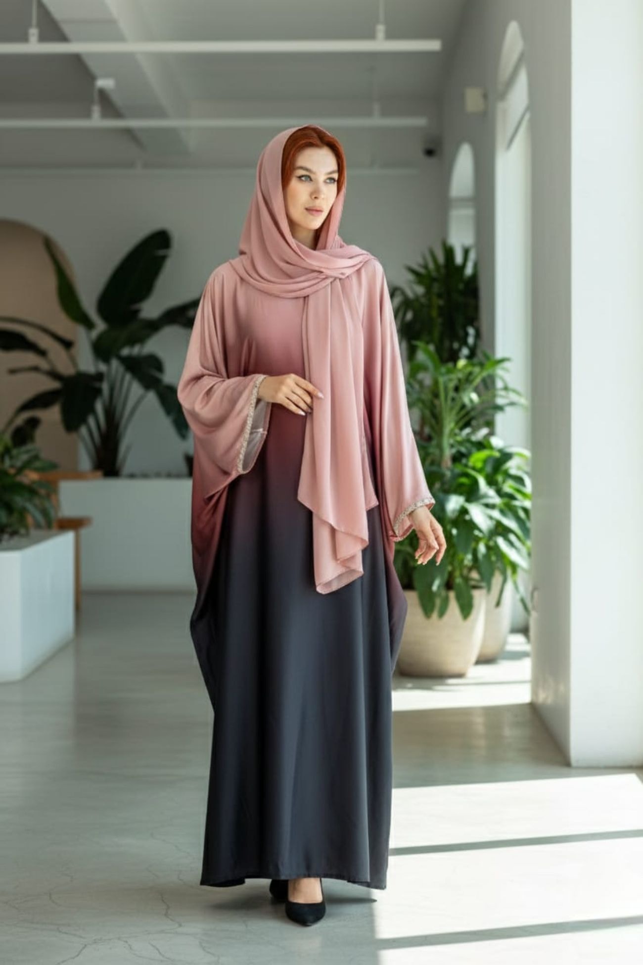 Dusty Rose Ombré Abaya
