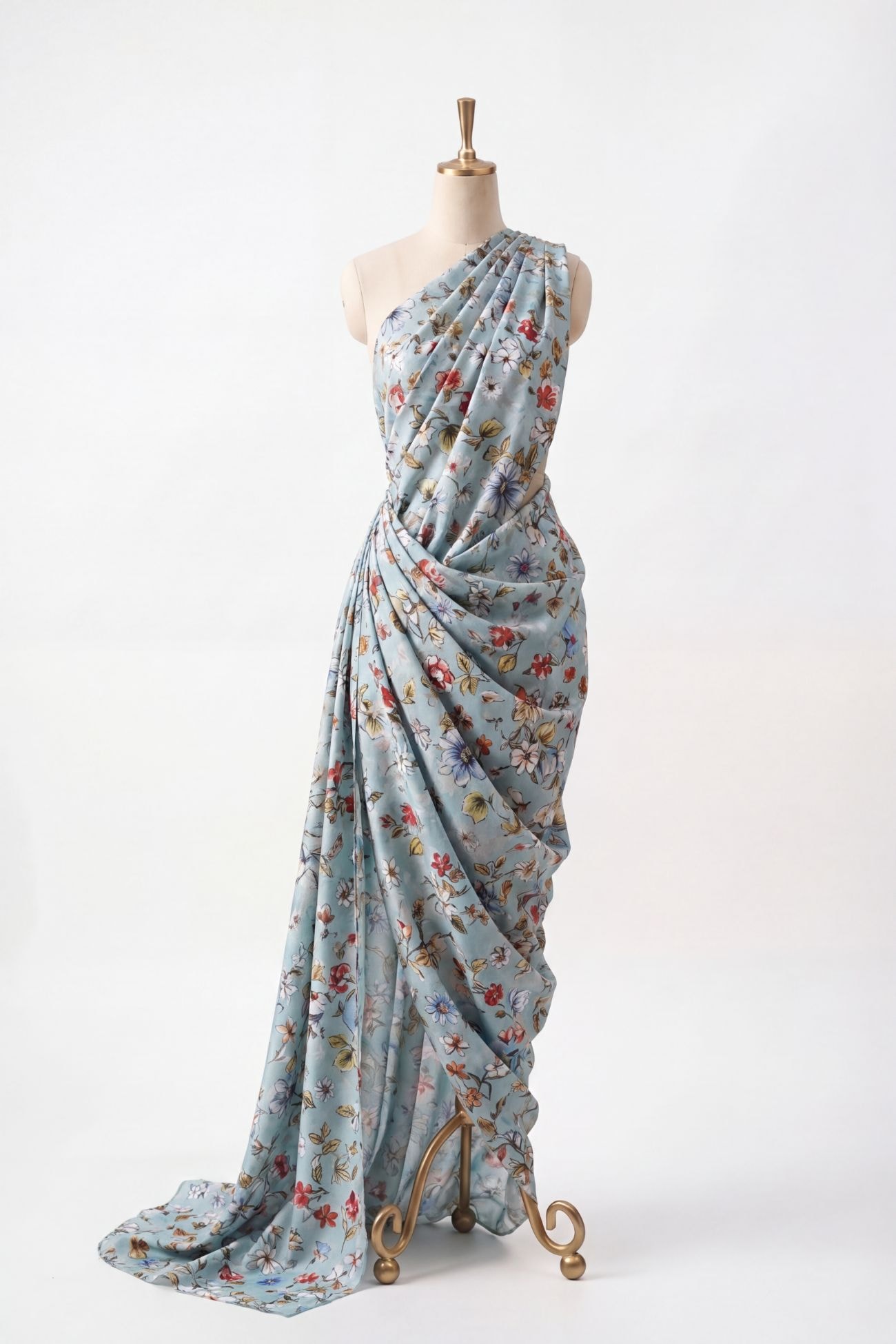 Cotton – Teal Blossoms