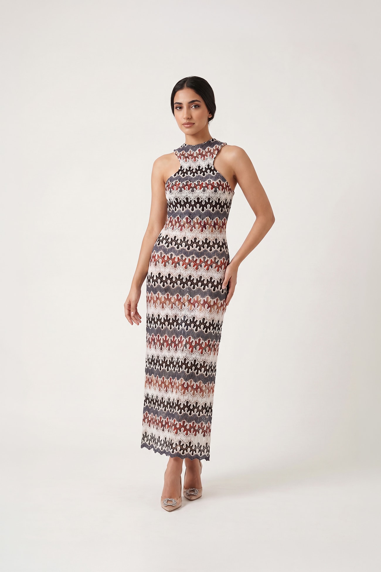 Missoni Knit High-Neck Sleeveless Maxi Dress