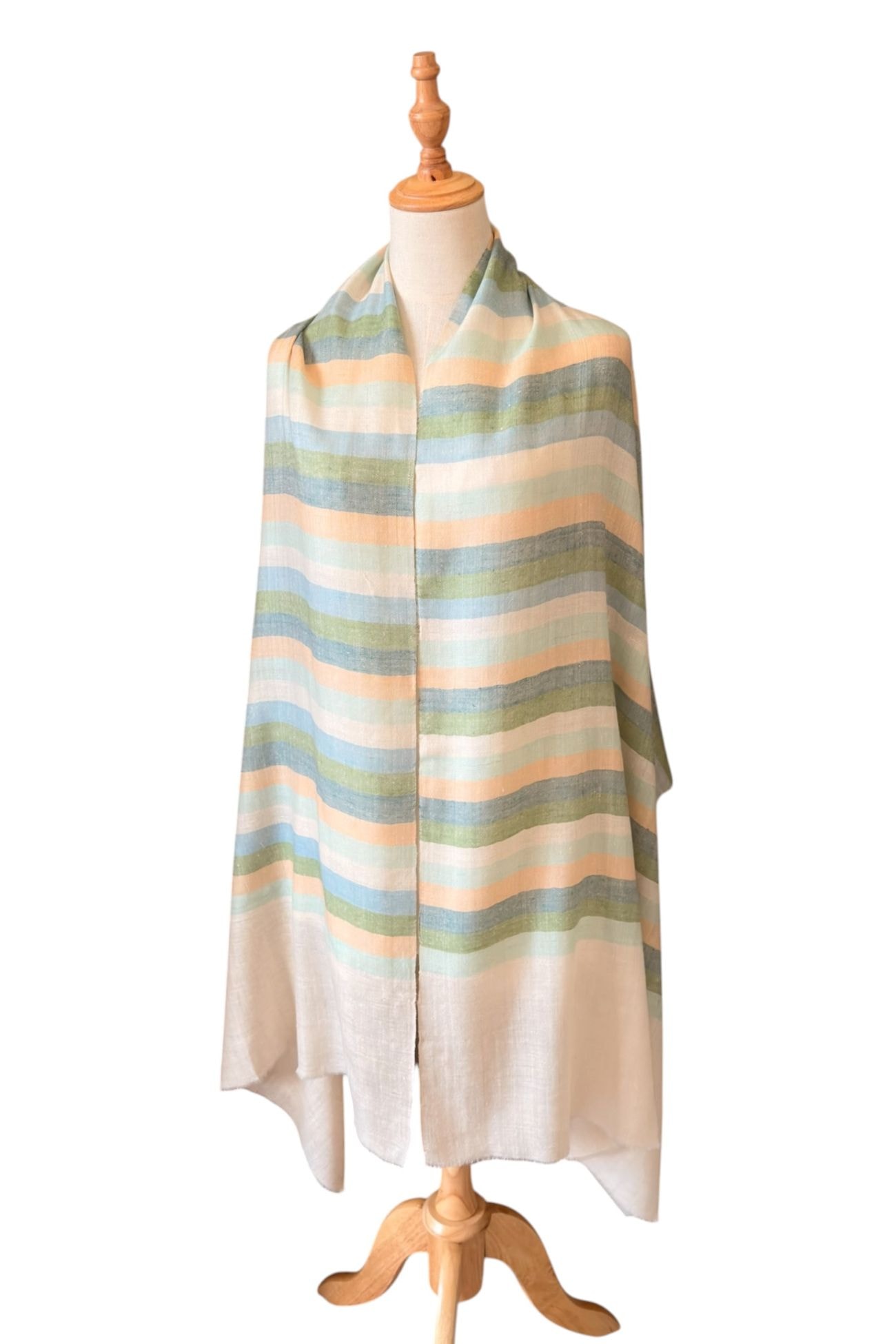 Pashmina Check Stole — Cream