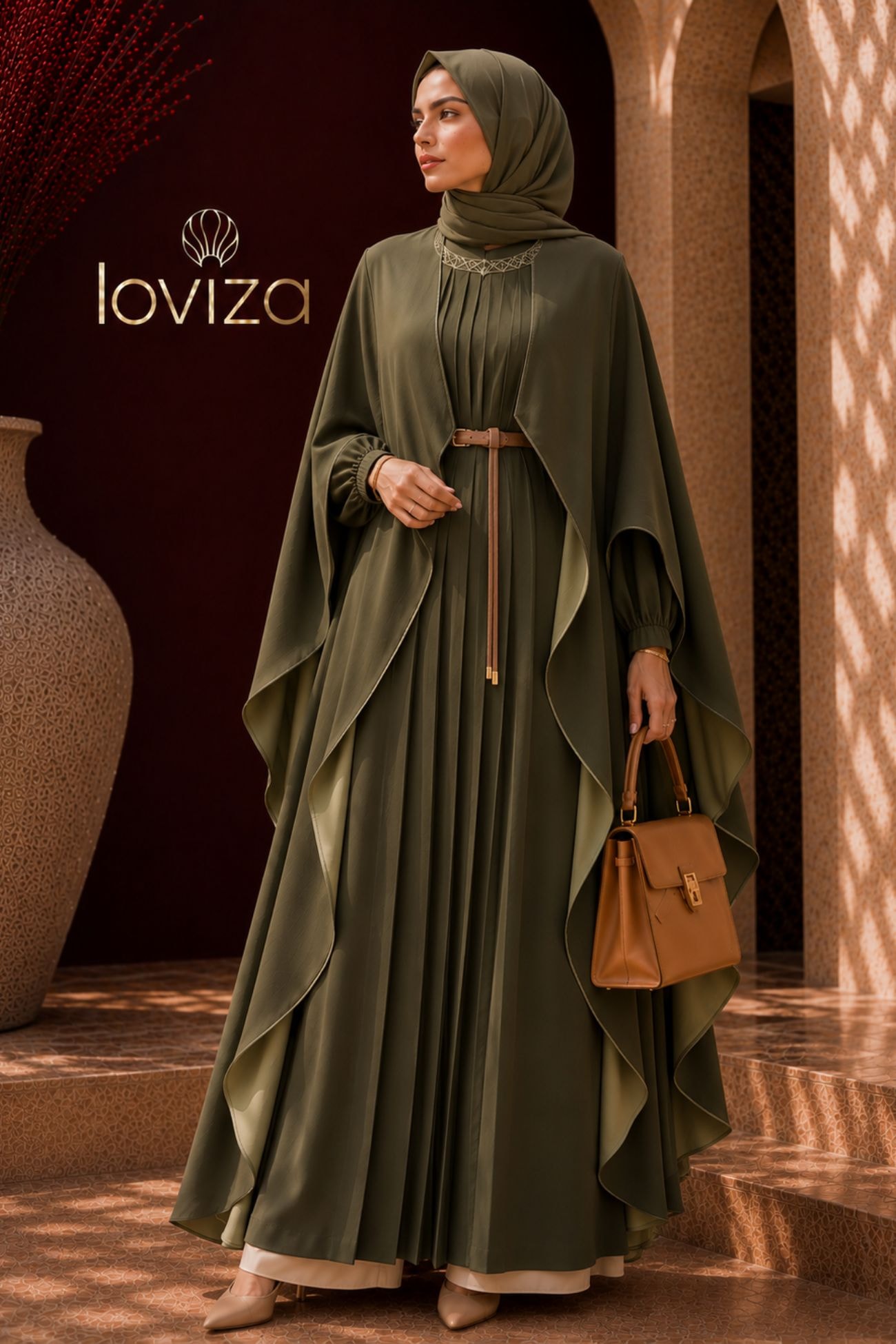 Olive Grace Cape Abaya