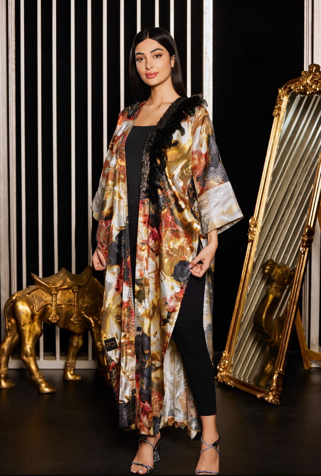 Golden Bloom Abaya