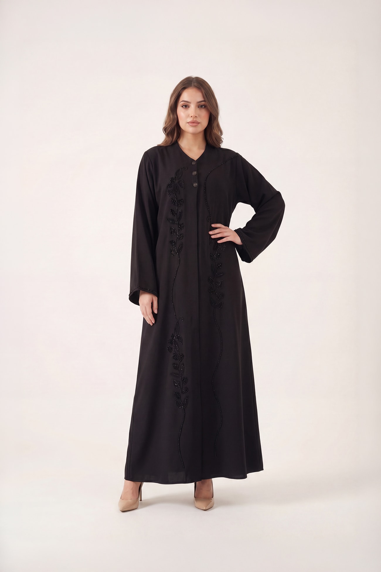 Noor Luxury handwork abaya — Black 4