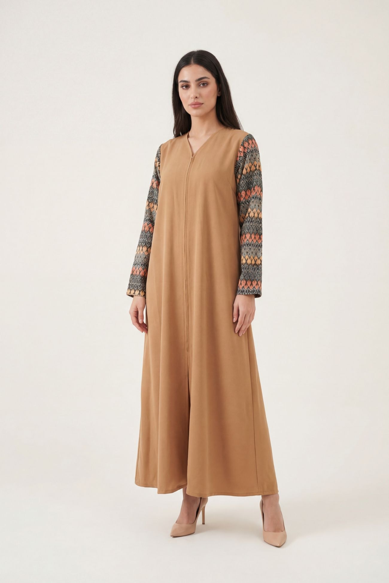 Contrast Sleeve Abaya