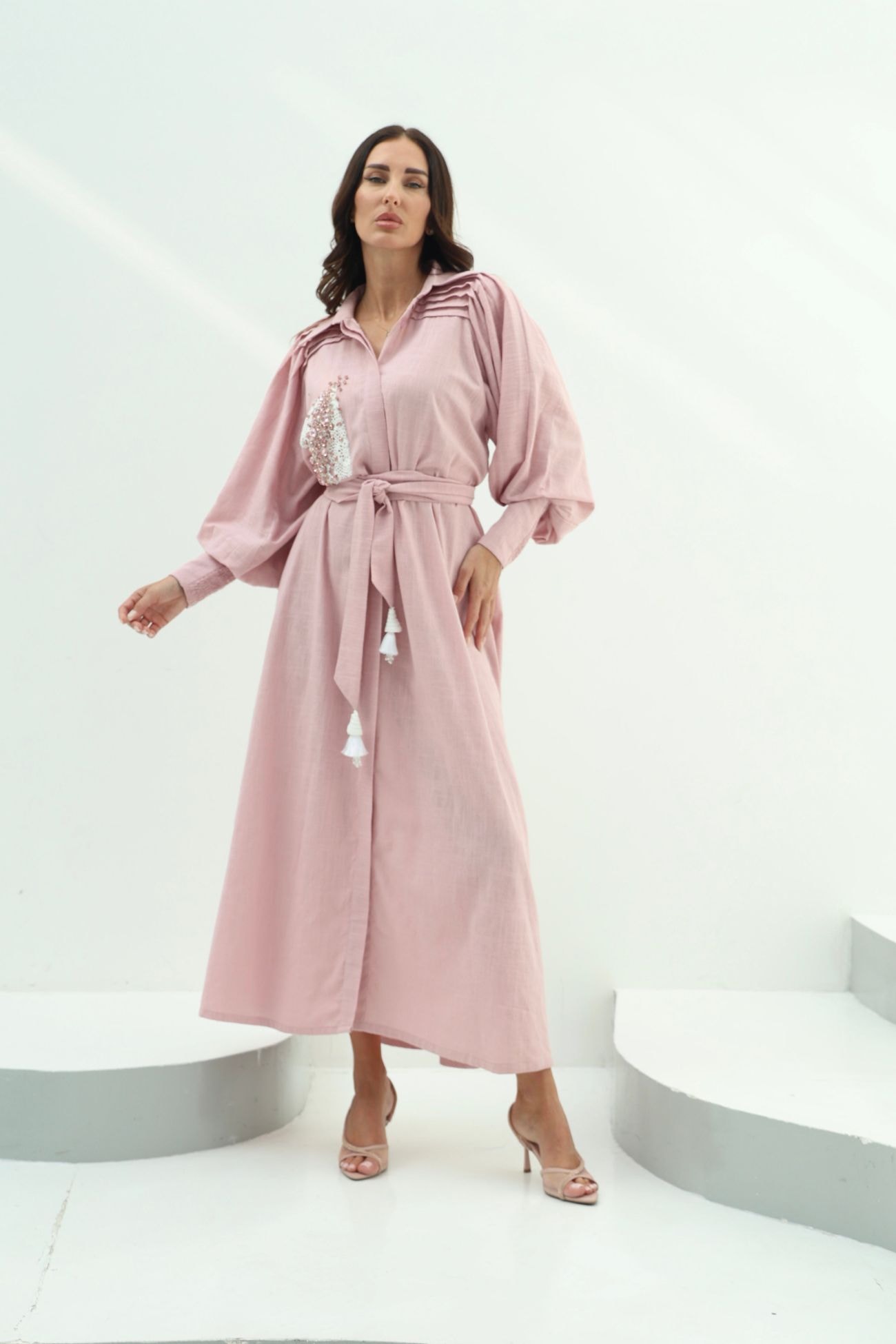 Pink Linen Casual Wear — Pink 1