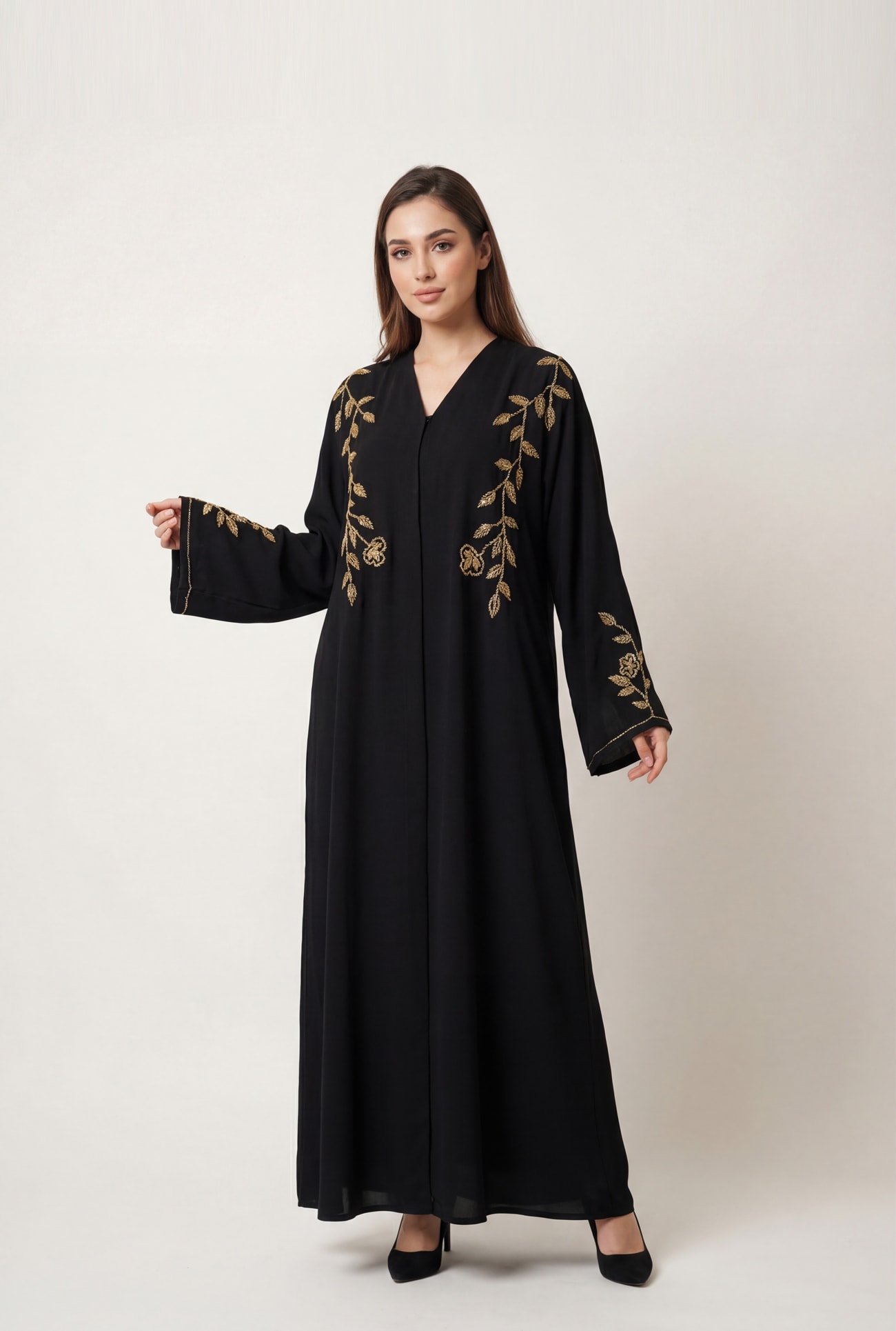 Noor korean Cut bead hand work abaya
