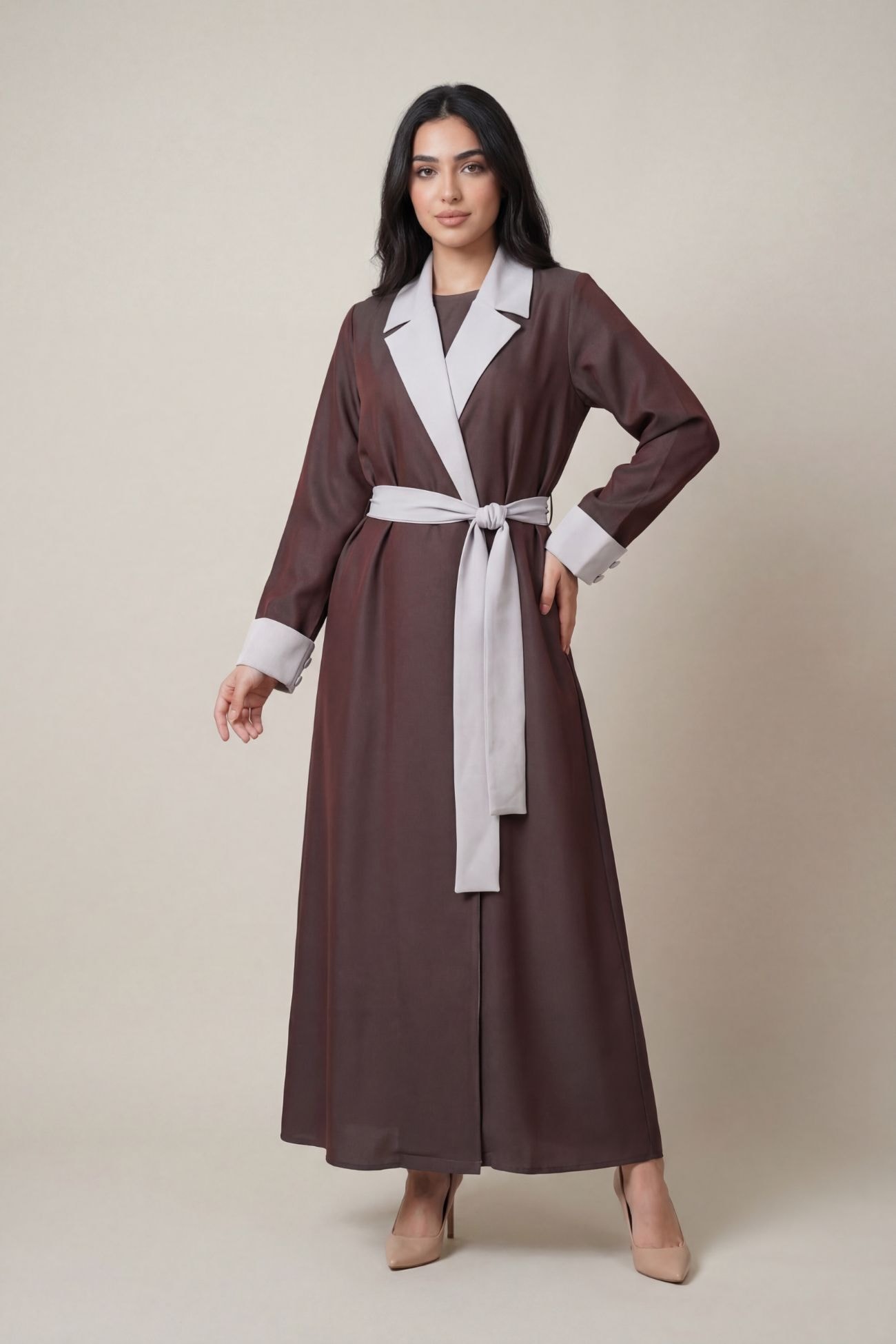 Mocha Tailored Elegance Abaya
