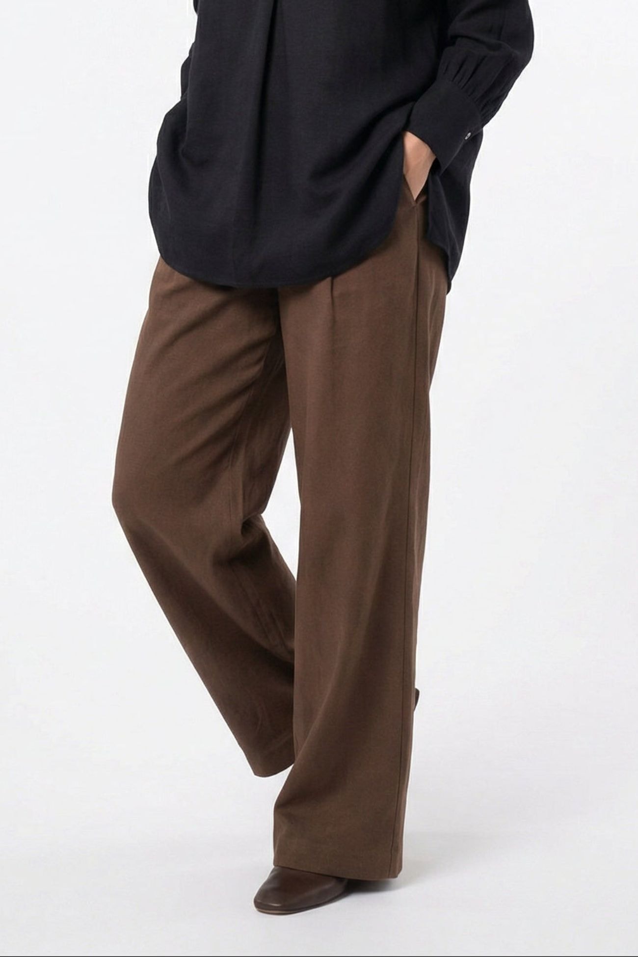 Tailored Brown Tencel Trousers
