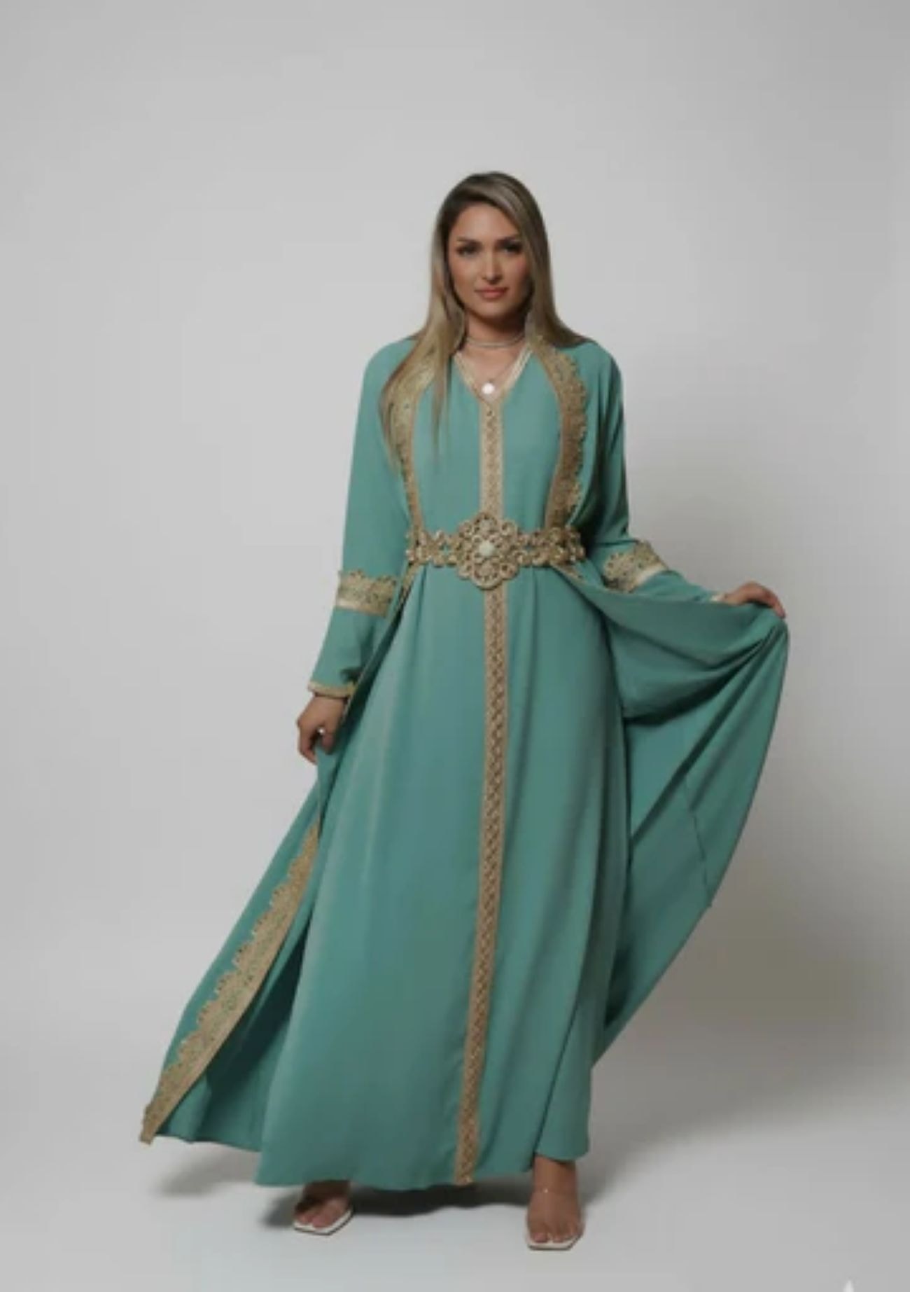 Handcrafted Silk Kaftan Dress – Chic & Comfortable