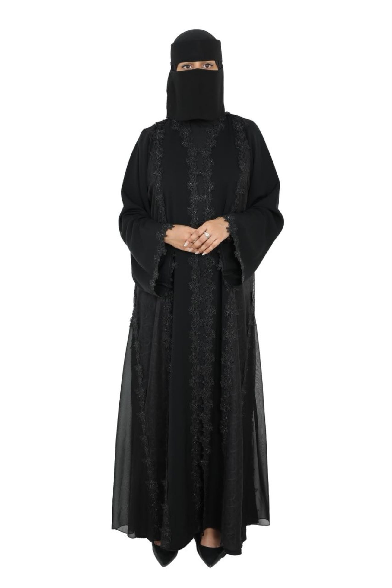 ASWAD Lace Overlay Abaya