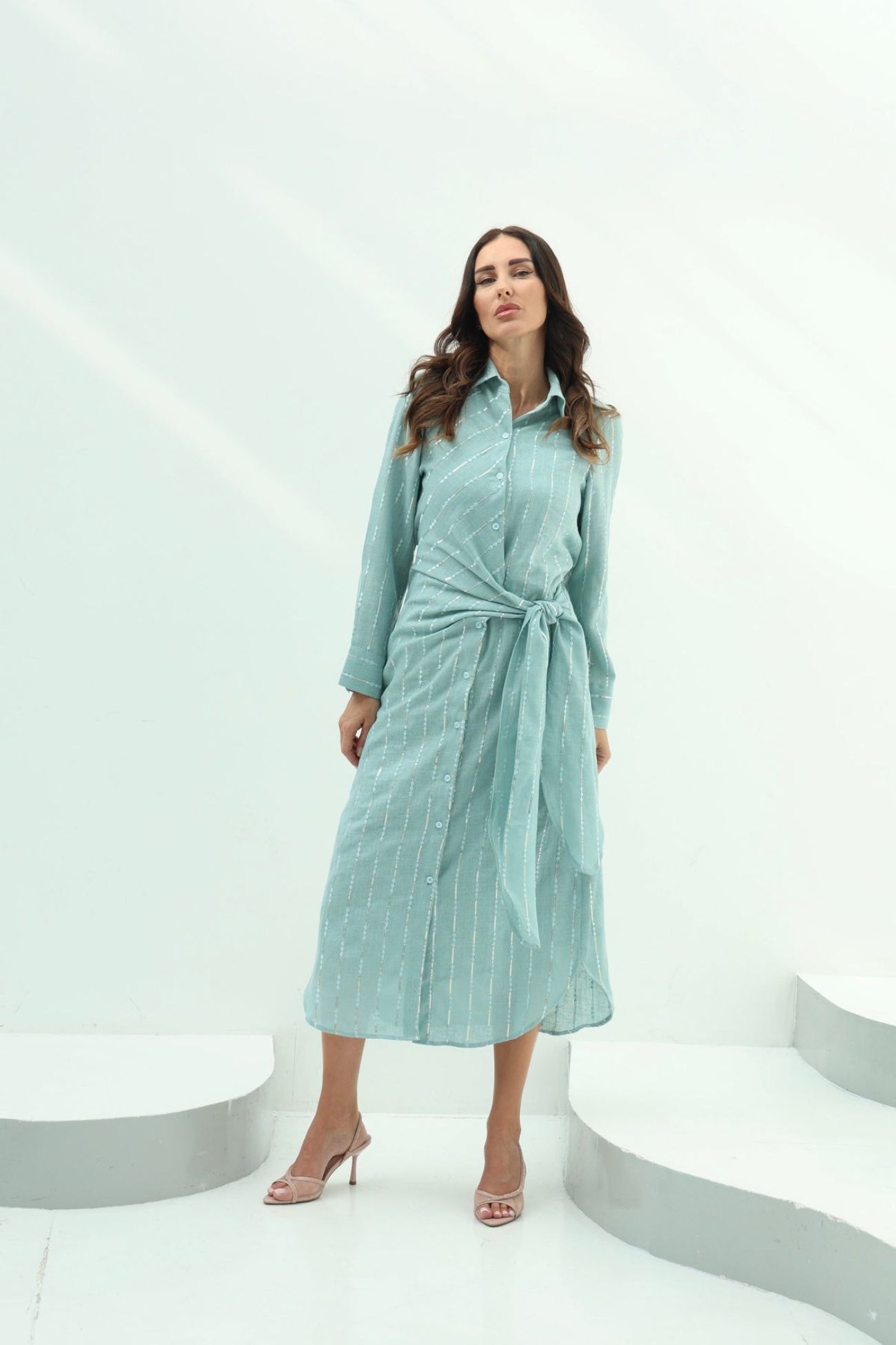 Tiffany Belted Linen Casual Wear