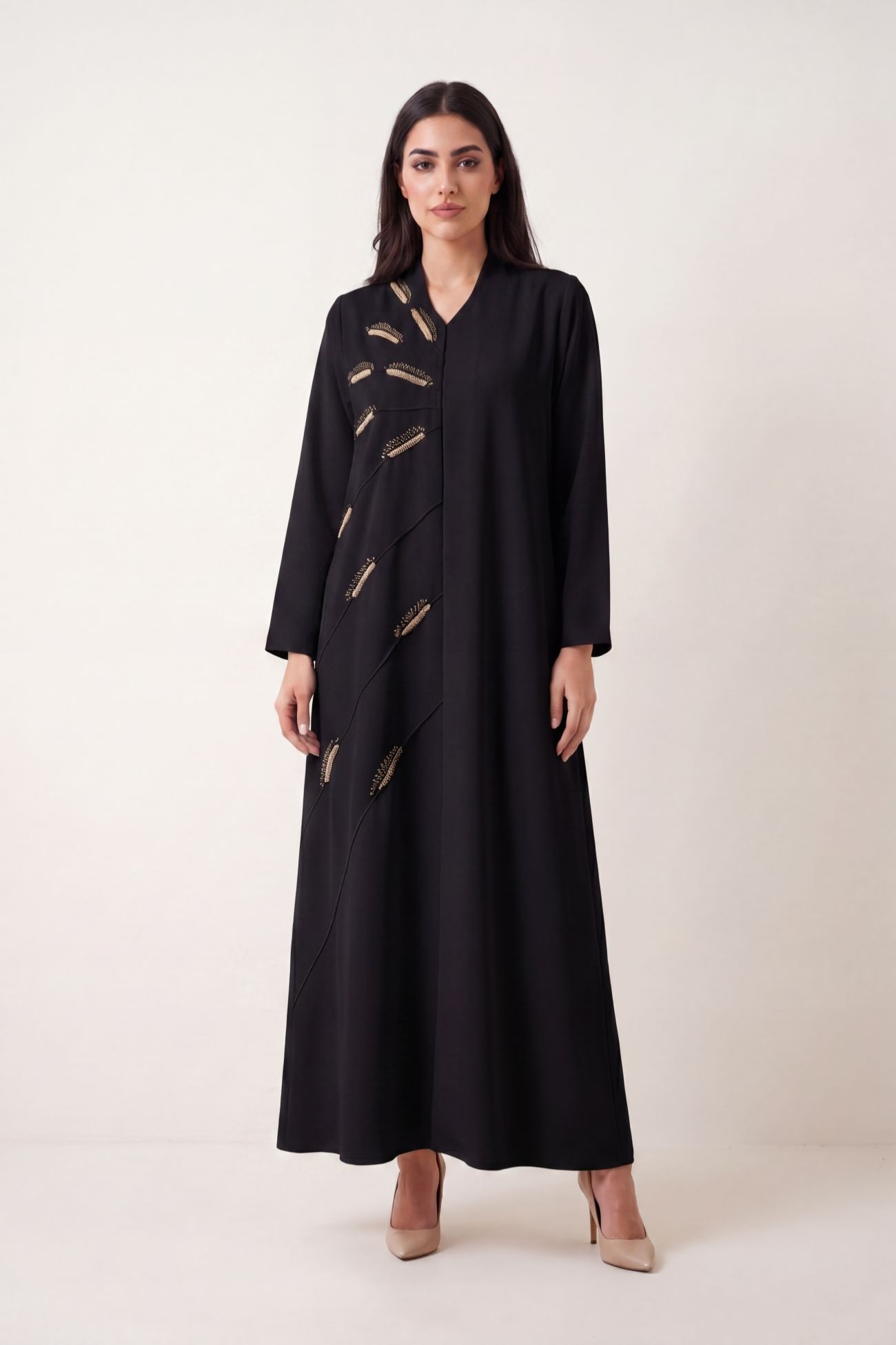 Ivory Hand-Embellished Indonesian Barbie Abaya
