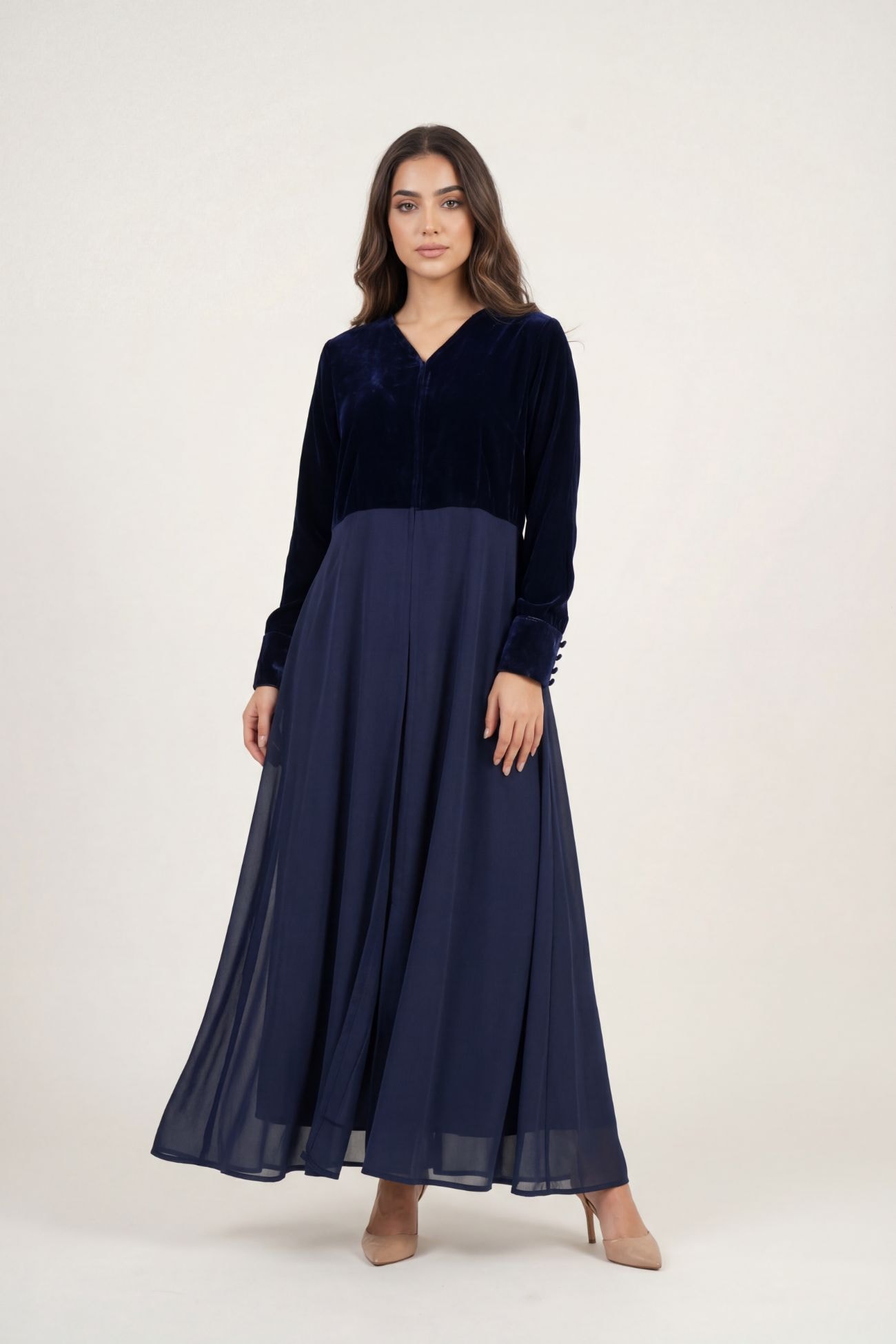 Navy Velvet Nidha Abaya