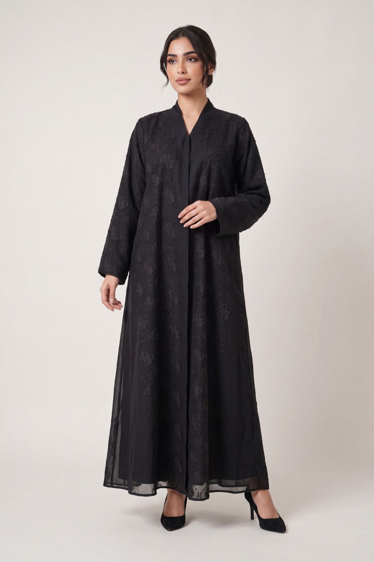Midnight Jacquard Nida Abaya