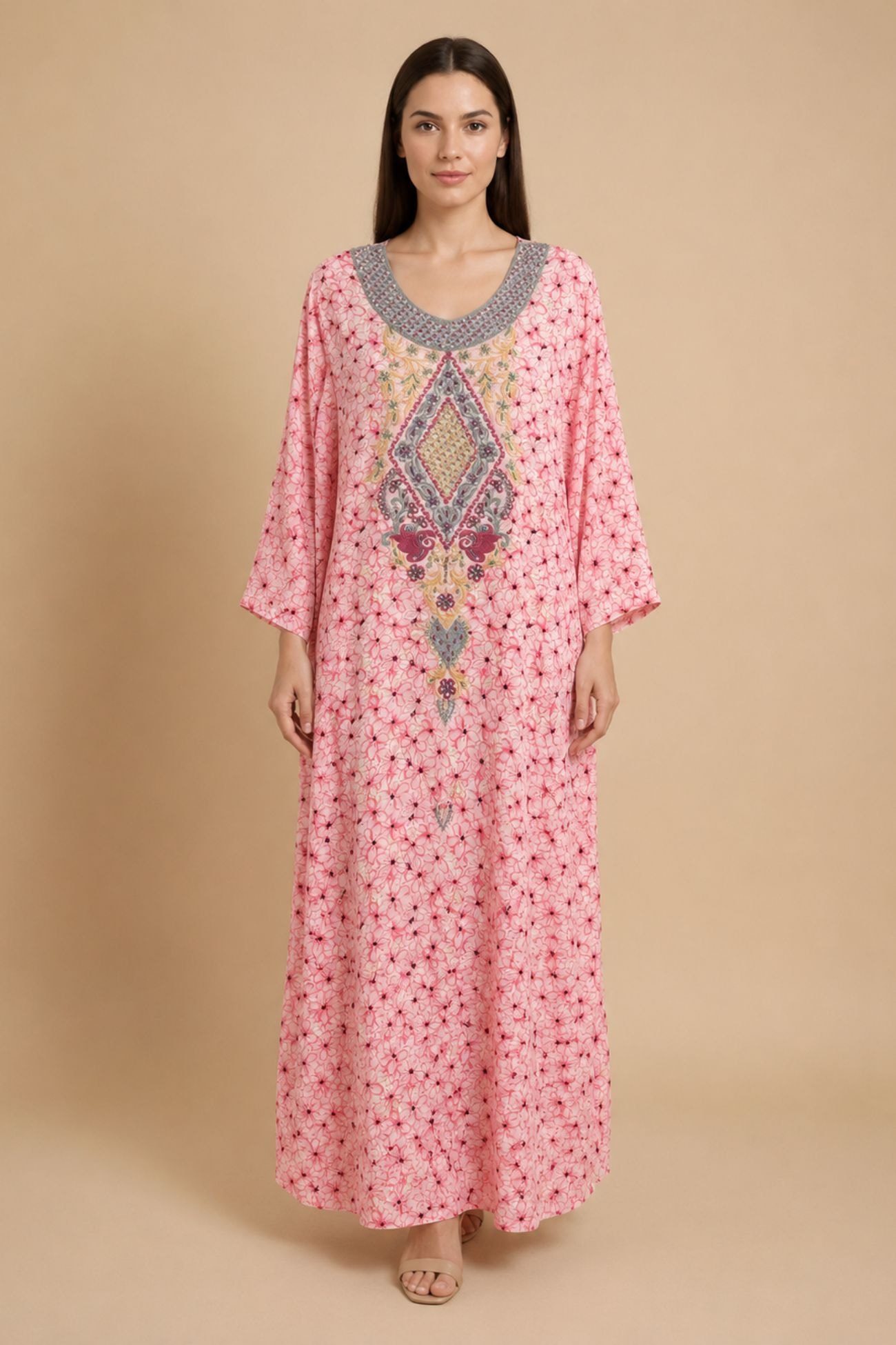 Rose Mirage Embellished Jalabiya